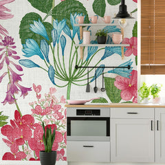 Carta da Parati in Fibra di Vetro Tela fiorita cucina 2 Carta da Parati in Fibra di Vetro Tela fiorita cucina 2