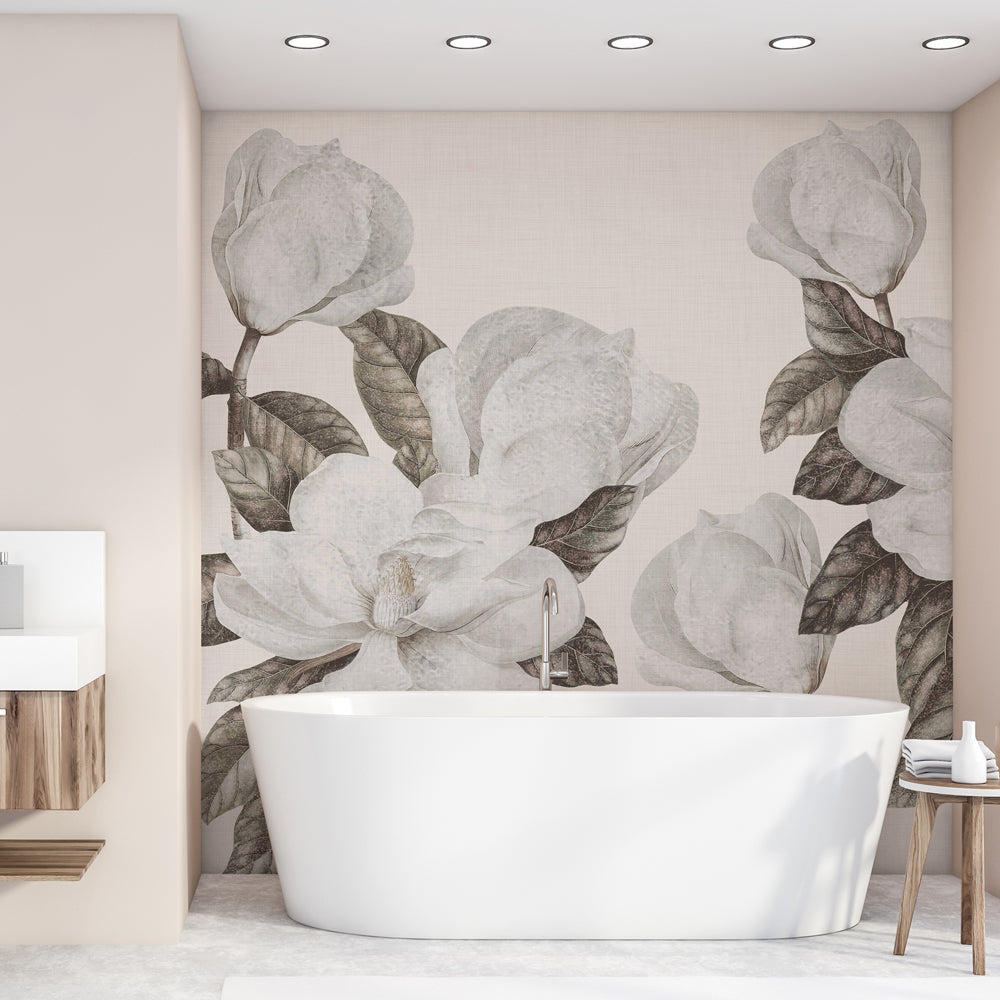 Carta da parati Magnolia grandiflora bagno 2 Carta da parati Magnolia grandiflora bagno 2