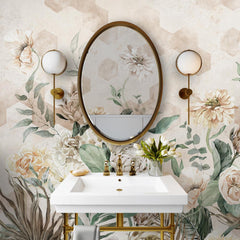 Carta da parati Giardino geometrico bagno 2 Carta da parati Giardino geometrico bagno 2