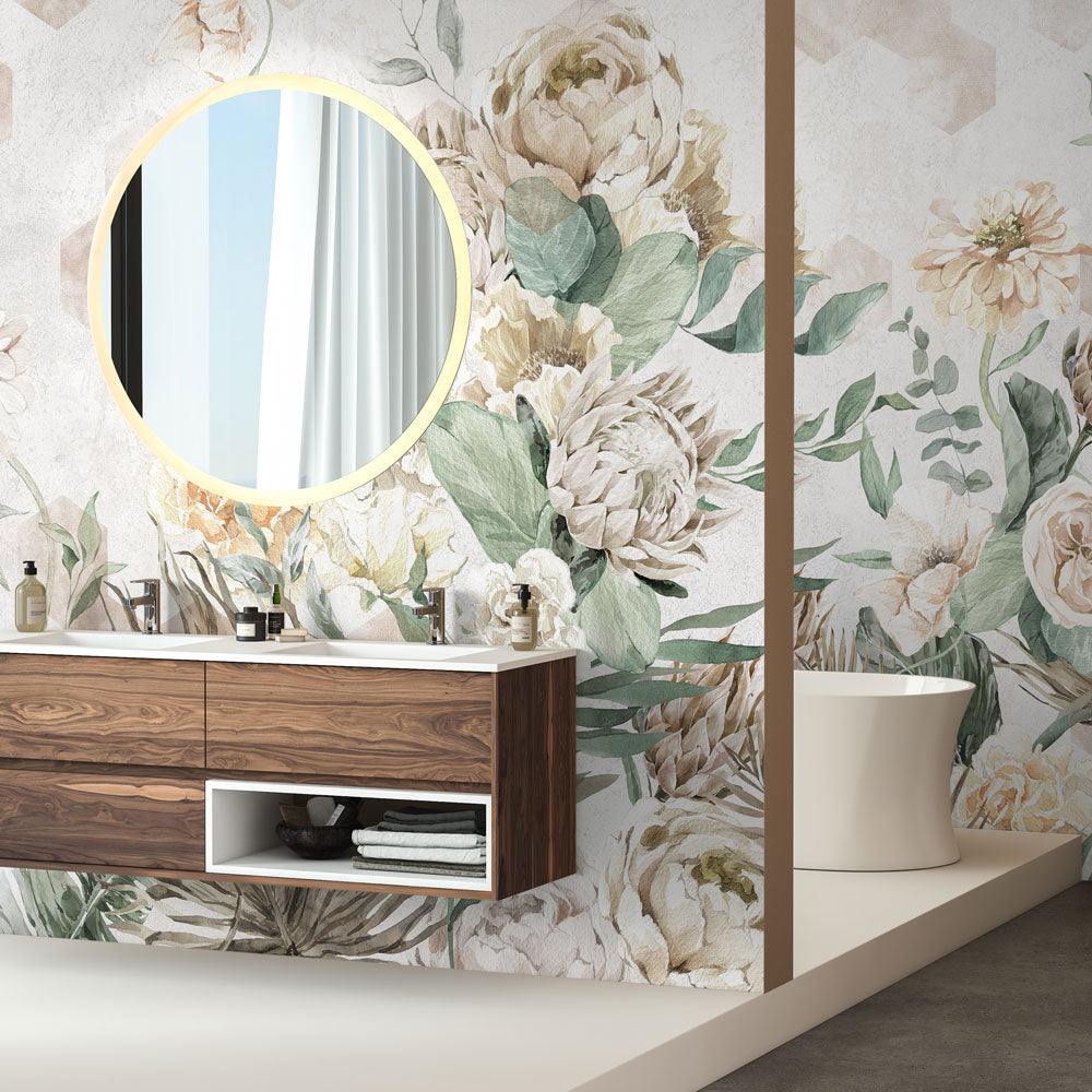 Carta da parati Giardino geometrico - bagno Carta da parati Giardino geometrico - bagno