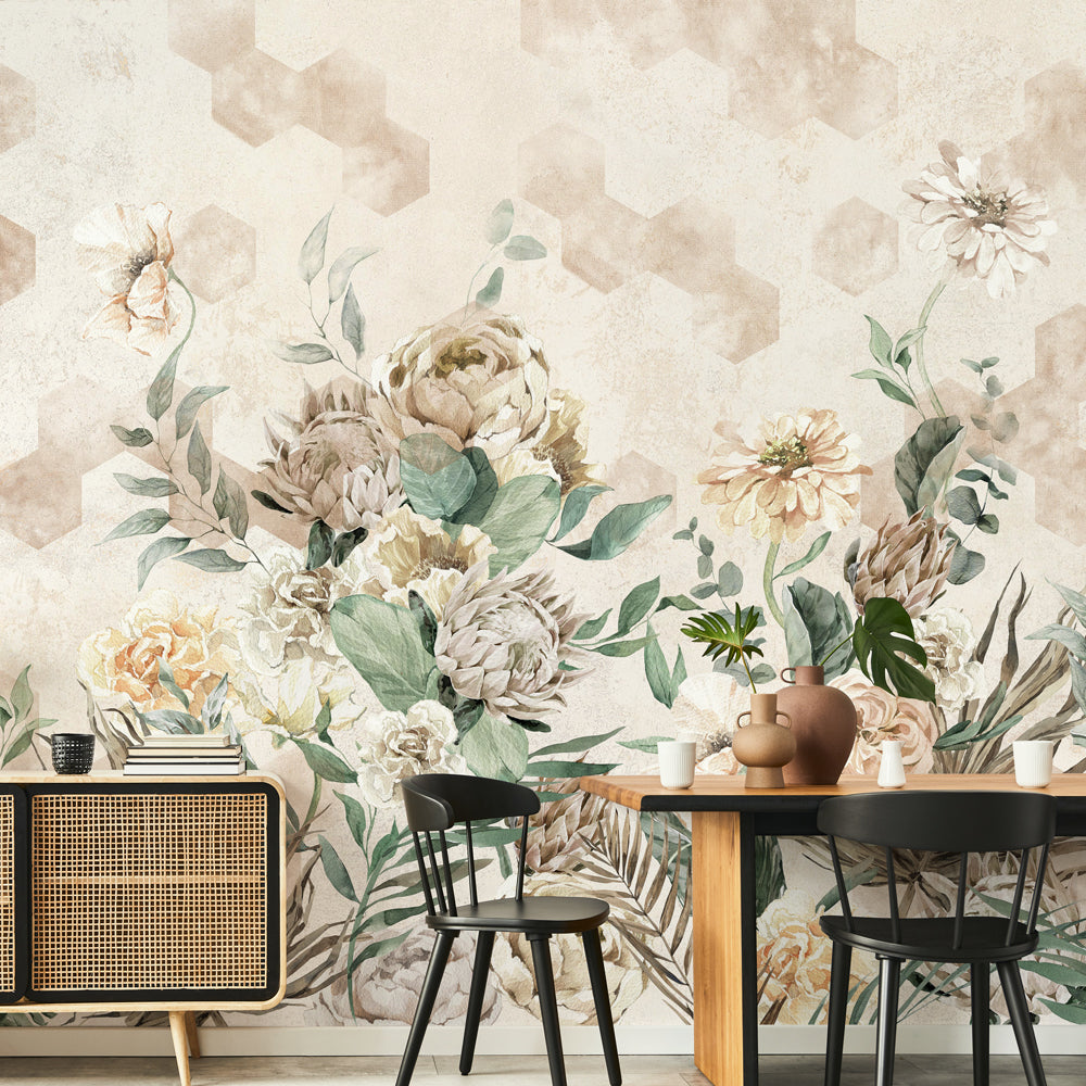 Carta da parati Giardino geometrico - sala da pranzo Carta da parati Giardino geometrico - sala da pranzo