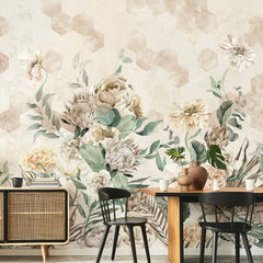 Carta da parati Giardino geometrico - sala da pranzo Carta da parati Giardino geometrico - sala da pranzo