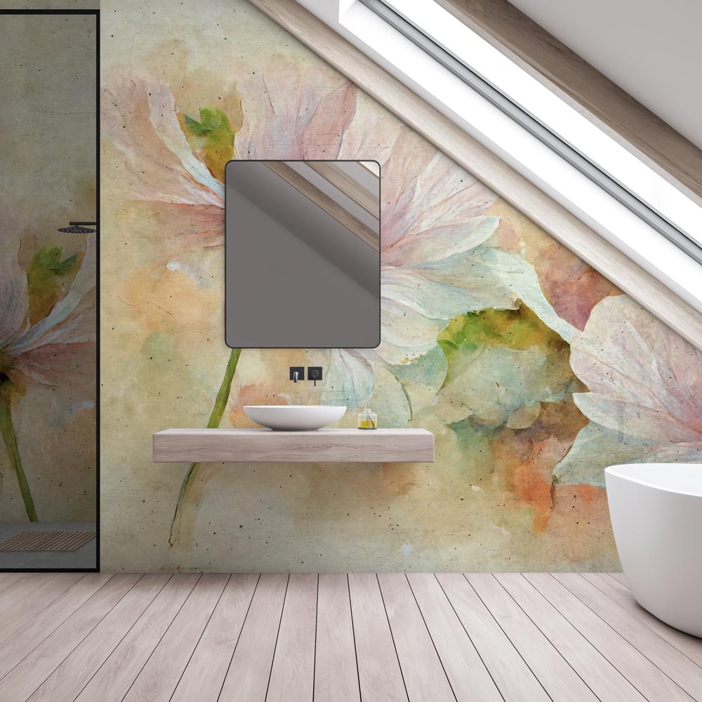 Carta da parati Petali evanescenti - bagno Carta da parati Petali evanescenti - bagno