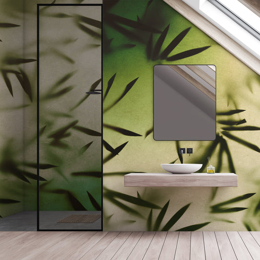 Carta da parati in Fibra di Vetro Bamboo - box doccia, bagno | verde