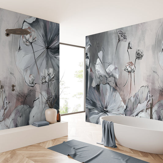 Carta da parati Lotus - bagno