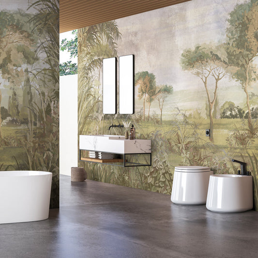 Carta da parati Toscana Garden - bagno