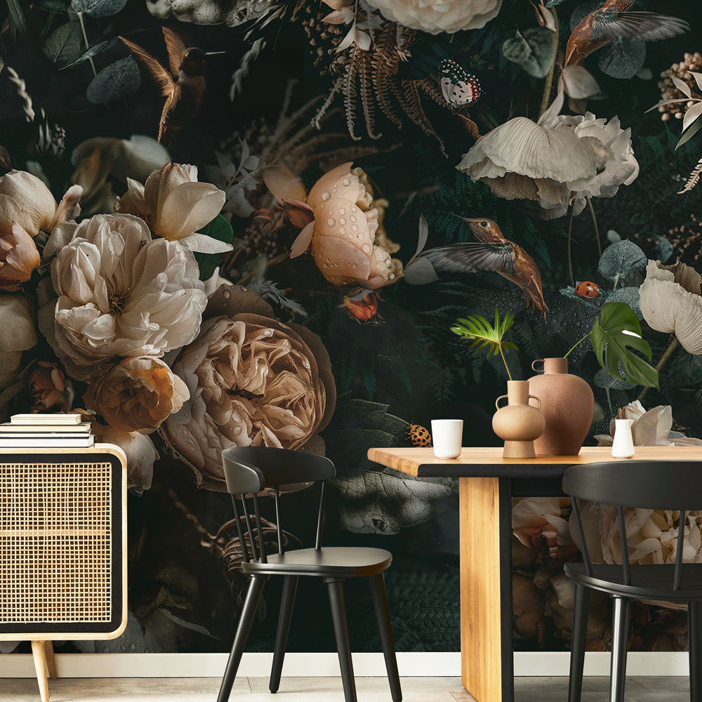 Carta da parati Rose - sala da pranzo Carta da parati Rose - sala da pranzo