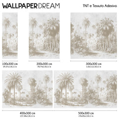 Tropical Engraving Wall Mural