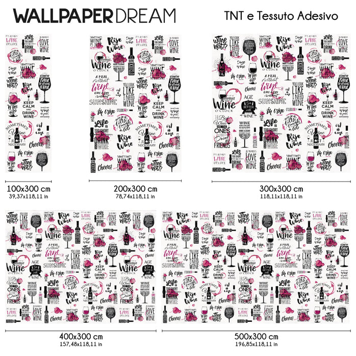 Carta da parati Aforismi Vino dimensioni TNT