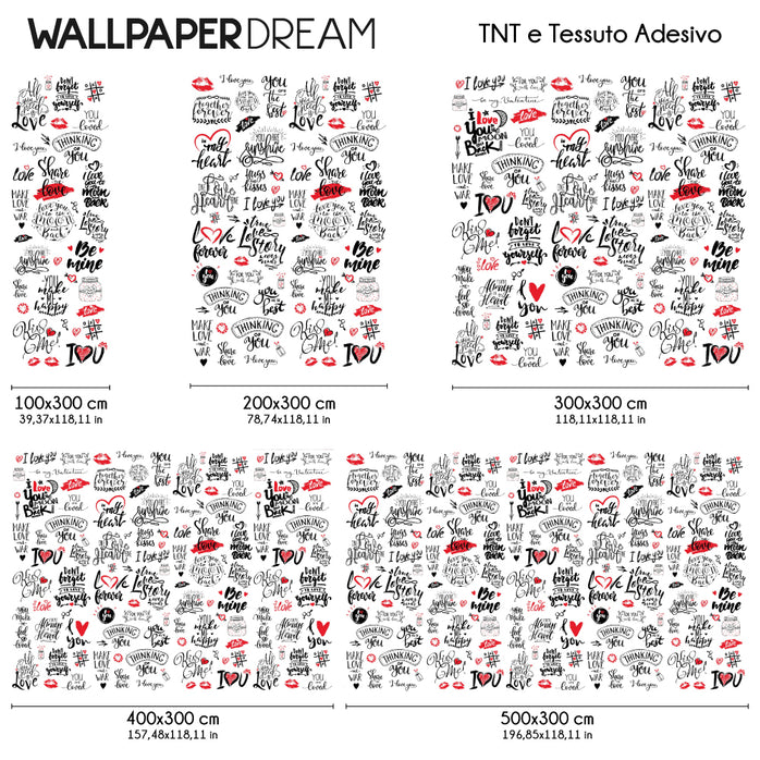 Carta da parati Aforismi Love dimensioni TNT