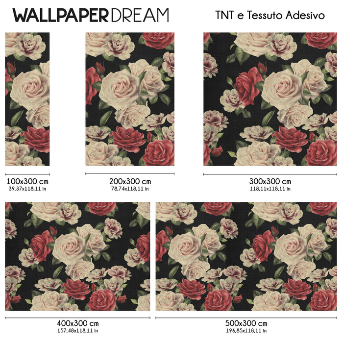 Carta da parati Roses Retrò dimensioni TNT