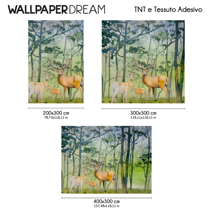 Carta da parati Deer Family dimensioni TNT