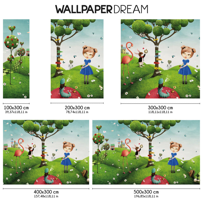 Carta da parati Alice's journey dimensioni
