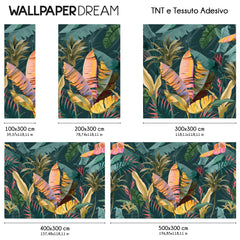 Carta da parati Colorful banana leaves dimensioni TNT