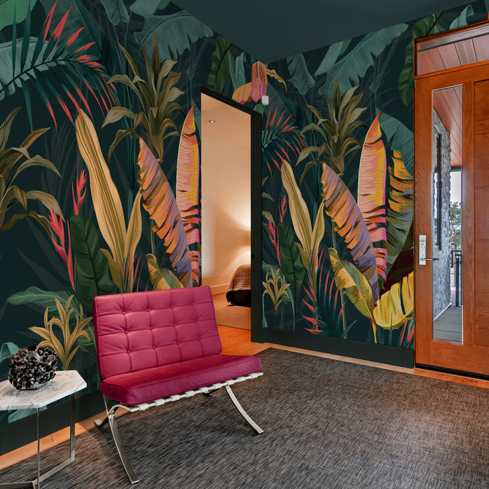 Carta da parati Colorful banana leaves - corridoio