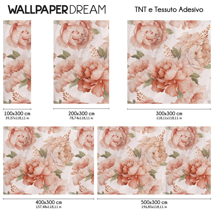 Carta da parati Pastel Peonies dimensioni TNT