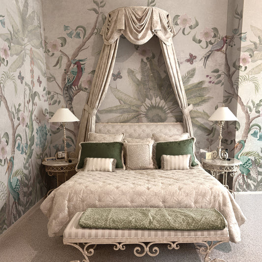 Carta da parati Tropical birds - camera da letto