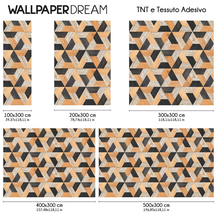 Carta da parati Legno geometrico - dimensioni TNT