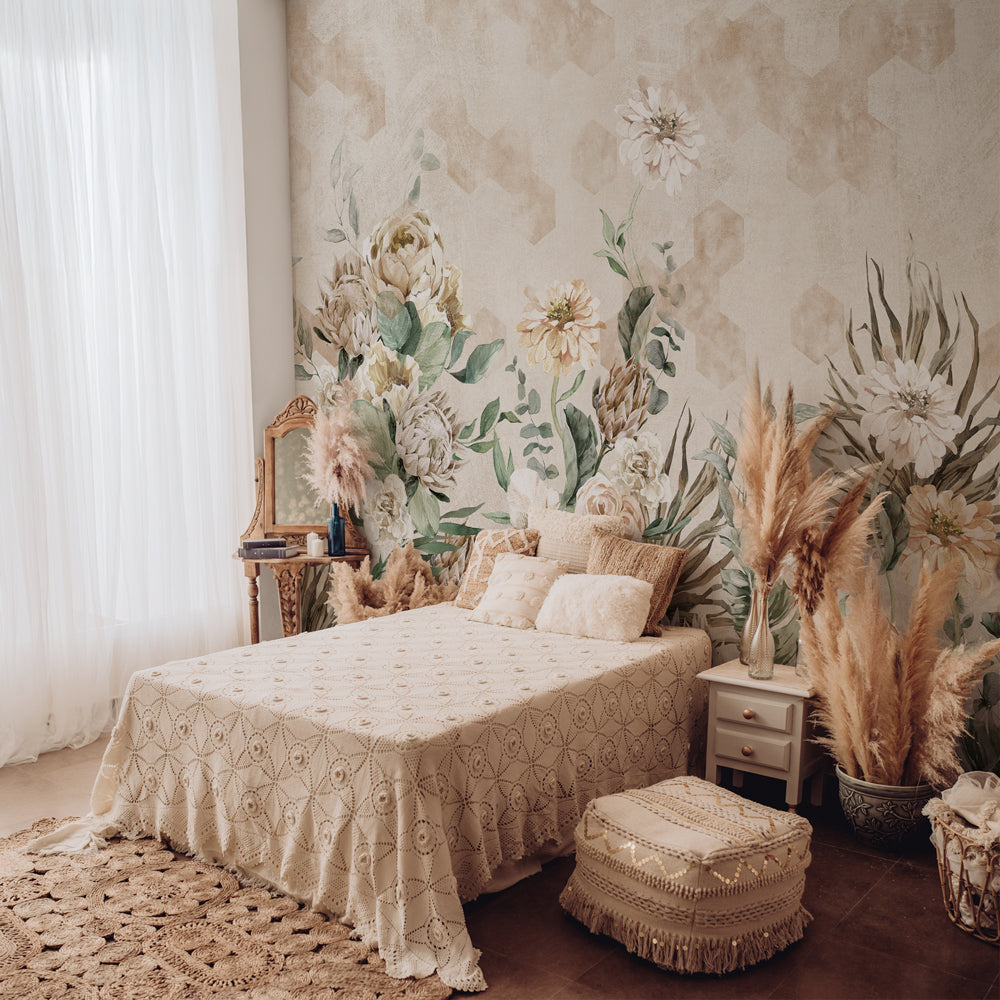 Carta da parati Giardino geometrico - camera da letto