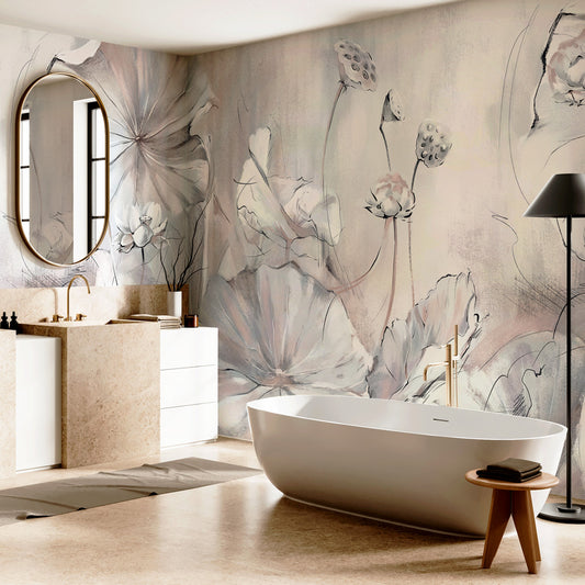 Carta da parati Lotus - bagno