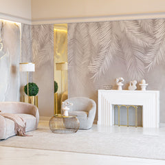 Carta da parati Chic Palms - soggiorno