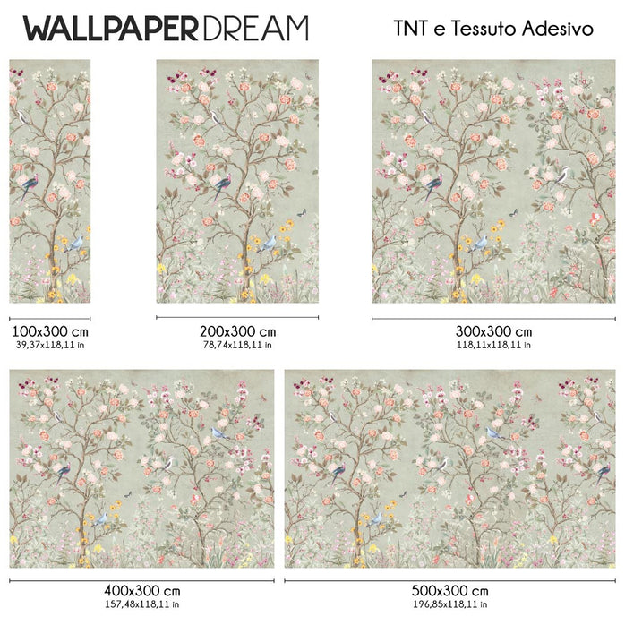 Carta da parati Roseto d'Oriente dimensioni TNT