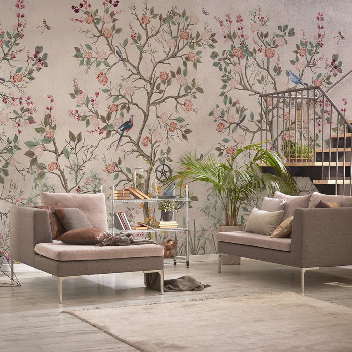 Carta da parati Roseto d'Oriente - soggiorno  | beige