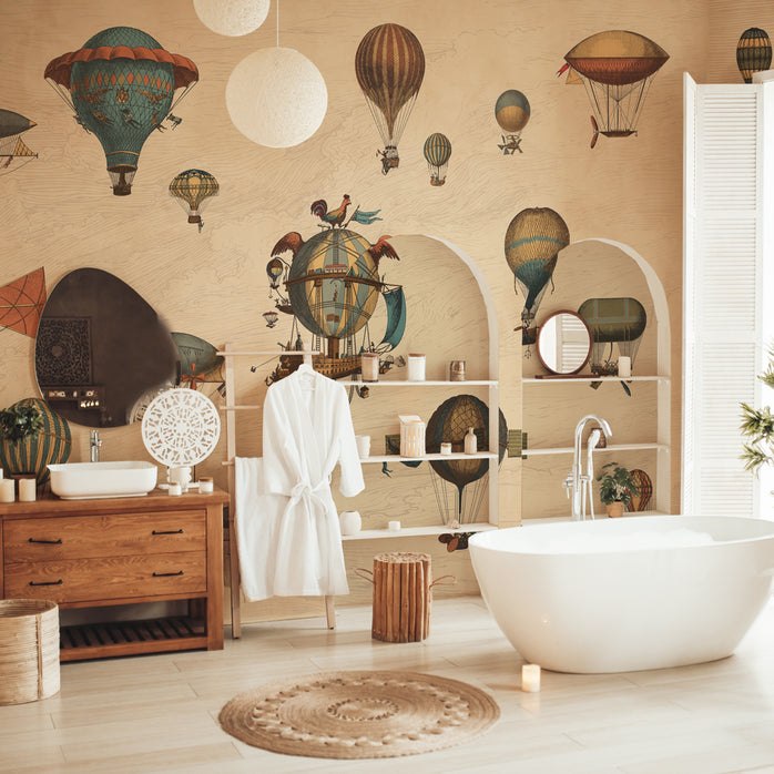 Carta da parati Vintage Balloons - bagno