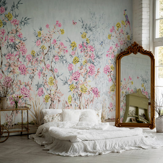 Carta da parati Chinoiserie Paradiso - camera da letto