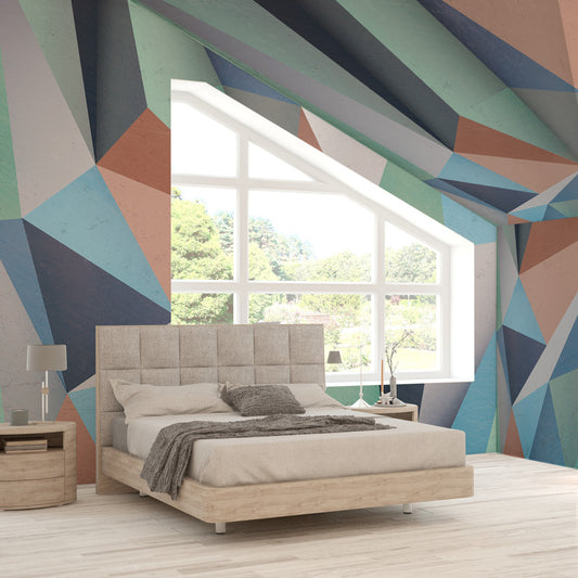 Carta da parati Geometria pastello - camera da letto, soffitto