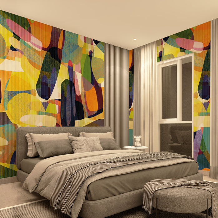 Carta da parati Carnevale dei colori - camera da letto