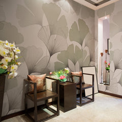 Carta da parati Ginko Essential Salvia - hotel | verde