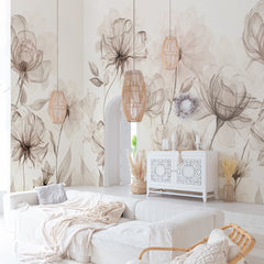 Carta da parati Fiori d'incanto - soggiorno