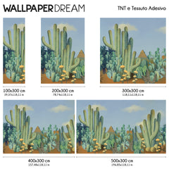 Papel Pintado de cactus y pirámides