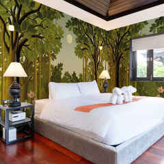 Carta da parati Naif forest - camera da letto