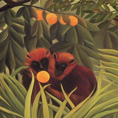 Monkeys in the orchard Wall Mural