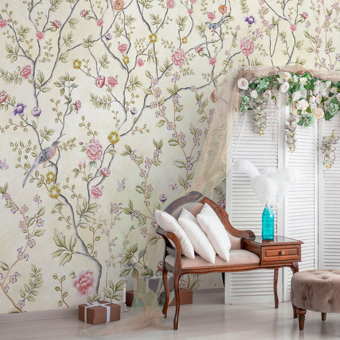 Carta da parati Chinoiserie orientale - soggiorno