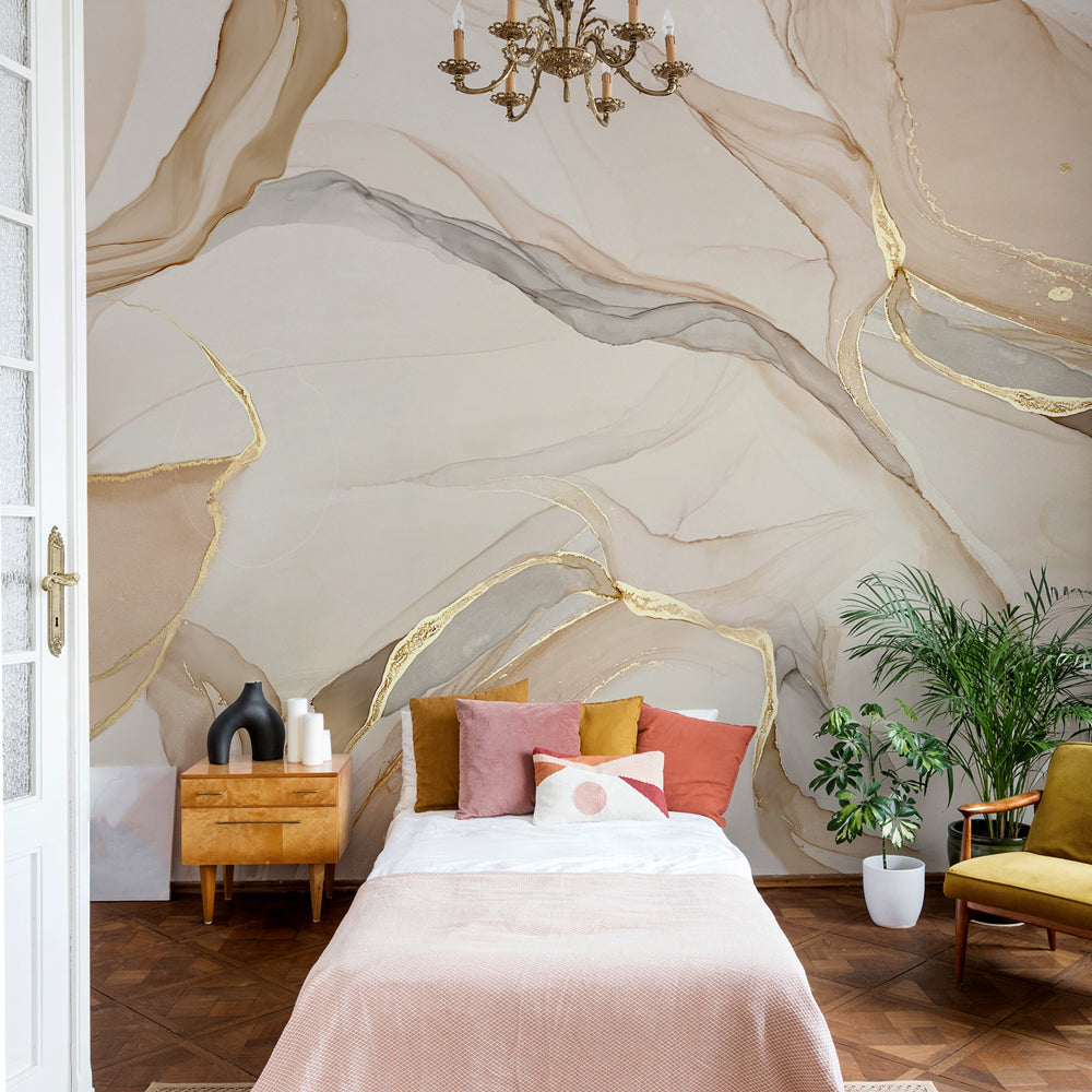 Carta da parati Venature - camera da letto