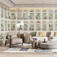 Carta da parati Loggia sull'Eden - soggiorno, esercizi commerciali | verde