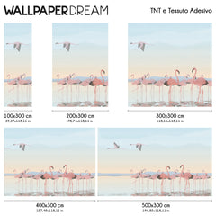 The Eden of the Flamingos Wall Mural 