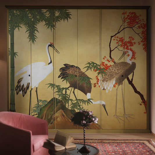 Carta da parati Aironi al tramonto - mobili