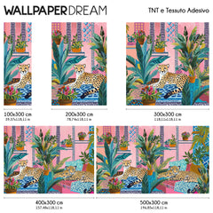 Garden in pink Wall Mural