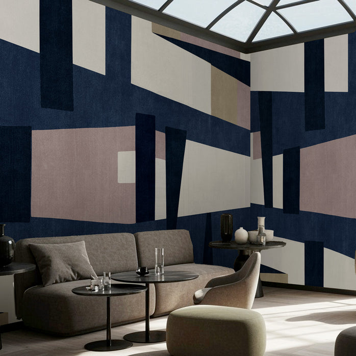 Carta da parati Puzzle geometrico - soggiorno