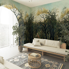 Carta da parati Passeggiata nel bosco - soggiorno