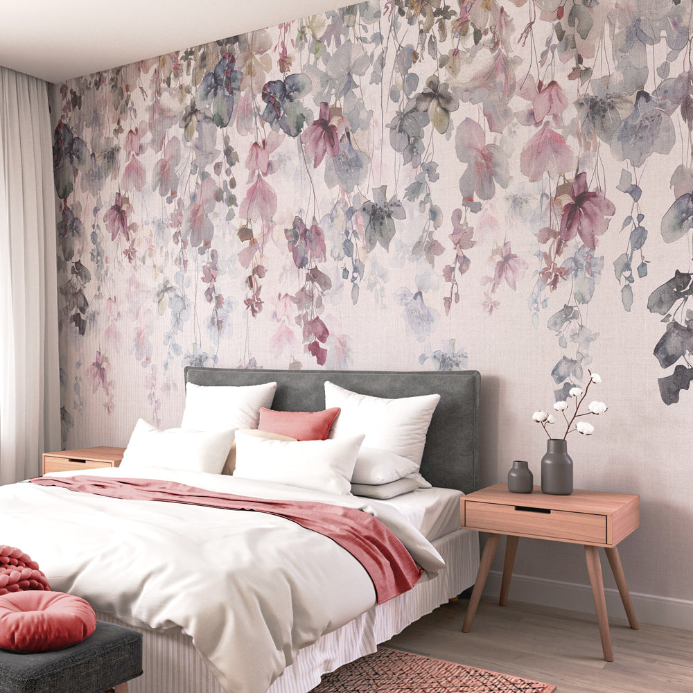 Carta da parati Fiori pendenti - camera da letto