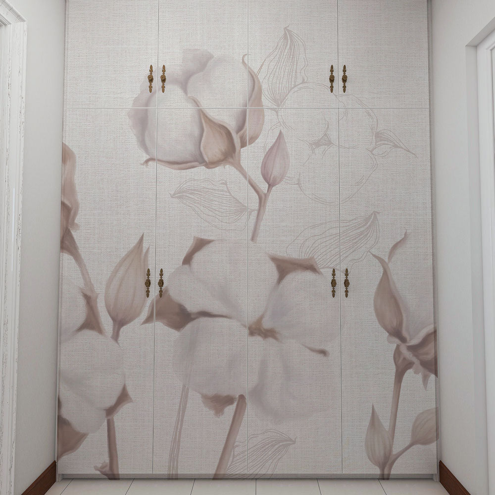 Carta da parati Fiocchi di cotone - mobili