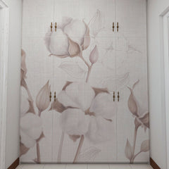 Carta da parati Fiocchi di cotone - mobili