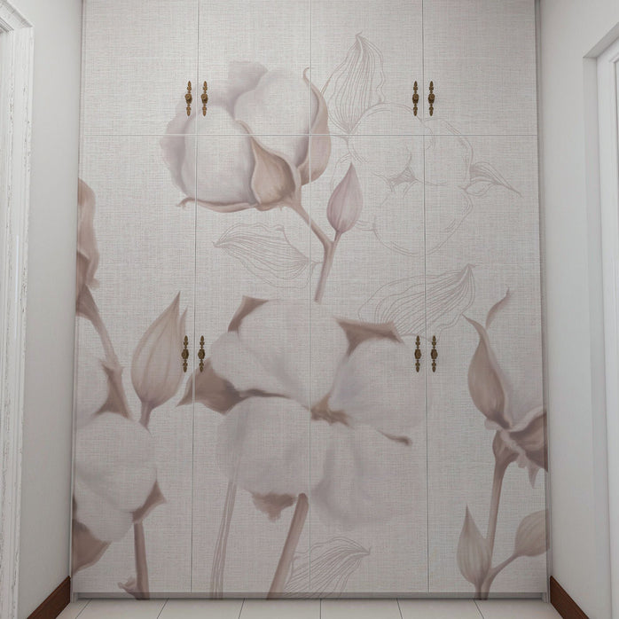 Carta da parati Fiocchi di cotone - mobili