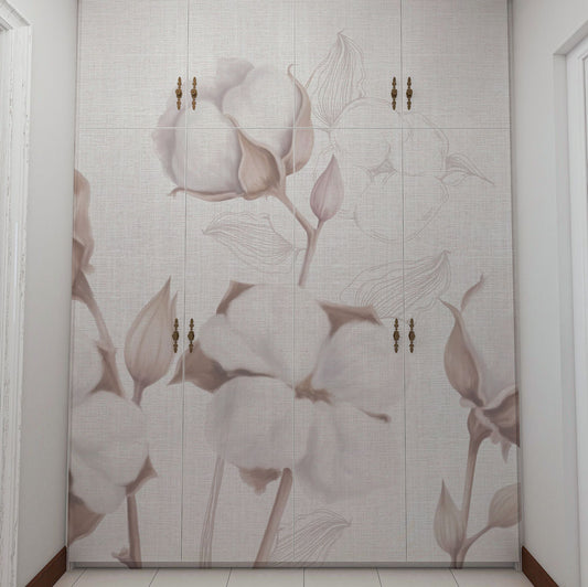 Carta da parati Fiocchi di cotone - mobili