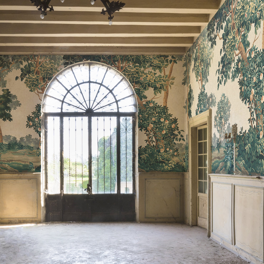 Carta da parati Giardino ricamato - corridoio, soggiorno